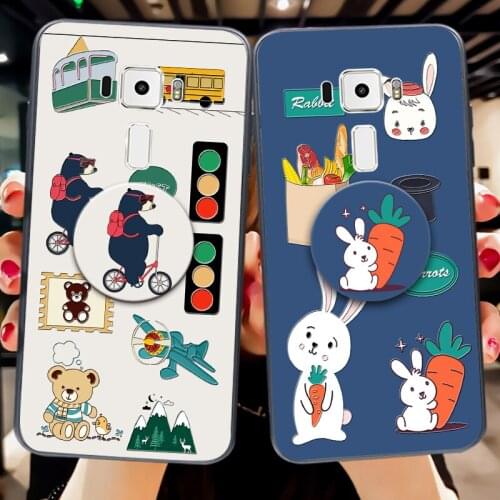 Cute Bear Silicone Case For Asus zenfone Selfie ZD551KL Z00UD Luxury Airbag Back Cover For Asus ZenFone 3 ZE552KL