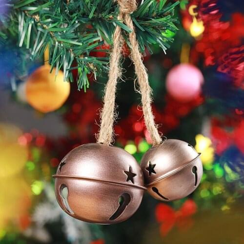 Christmas Tree Ornaments Metal Bells Noel Decor Jingle Rose Gold Iron Bells Home Decor Hanging Pendant Festive Party DIY Crafts