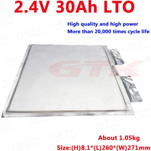 Ultrathin 2.4V 30Ah LTO cells high quality power 72wh lithium titanate battery make 12V 24V 2400W Rv power battery solar system