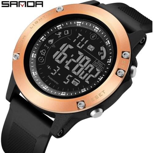 Smart Watch Alarm Clock Call Reminder Luminous Mode Sports Outdoor Watches Waterproof For Android iOS SANDA Brand Men Bracelet