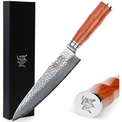 Sunlong Chefs Knives 8 inch Gyuto Japanese VG10 Damascus steel Kitchen Knives Rosewood Handle