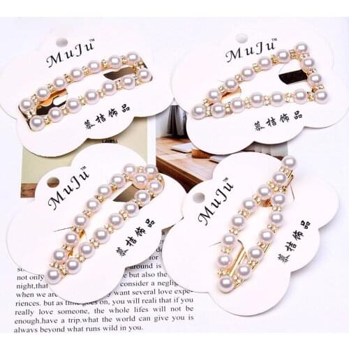 Fashion Pearl Hairpin rhinestone Hair Clips 2020 luxury Hair Clips for girls metal Hair Clip Pearl Barrette Hair Accessories