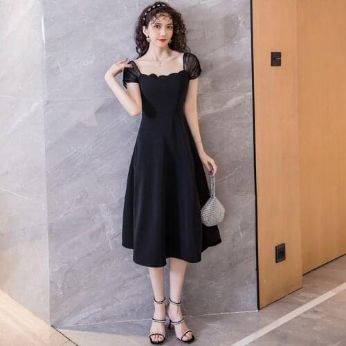 Summer New Temperament Net yarn patchwork Short sleeve Petal collar dress Women Sexy midi dress Fashion dresses women