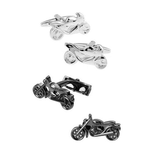 10pairs/lot Gunblack/Silver Motorcycle Cufflinks Motor Bike Design Cuff Links Copper Plating Cuff Button Mens Jewelry Wholesale