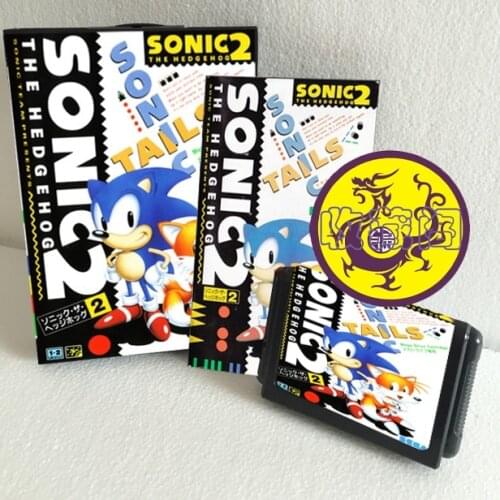 Sonic 2 16 bit SEGA MD Game Card Boxed With Manual For Sega Mega Drive For Genesis