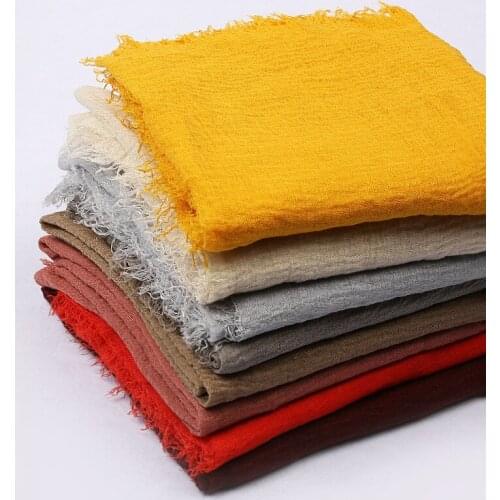 190*100cm New bubble plain scarf cotton fringes women soft solid hijab muffler shawls bandana big pashmina wrap hijab scarves