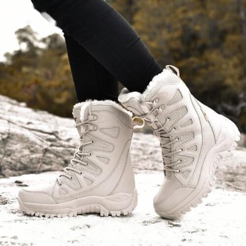 2021 Winter shoes Women Boots High Quality Comfortable Snow Boots Fur Plush Warm Casual Mid-Calf Hiking Boots Women shoes