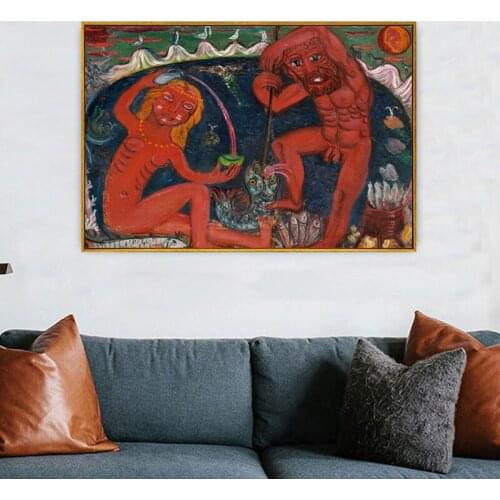 Bedroom Abstract Decorative Canvas Painting Retro Poster and Print Living Room Wall Art Paintings Blue Pictures Home Unframed 01