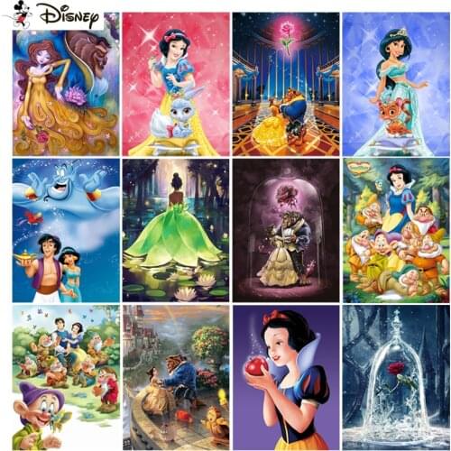 Disney Diy Full Square Round Drill 5D Diamond Painting Cross Stitch Diamond Embroidery "Cartoon princess" Home Decor Gift