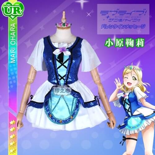 Anime LoveLive!Sunshine! Ohara Mari Cosplay Costume Water Blue New World Uniform Dress Party Role Play Clothing Custom-Make
