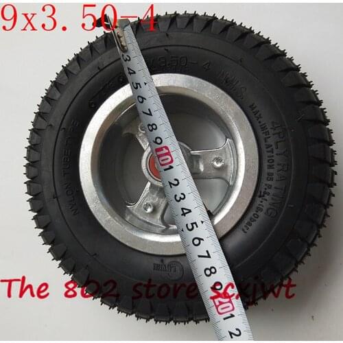 Free shipping 9 inch wheel 9x3.50-4 tires tyre Inner Tube and rim Combo for Gas Scooter Skateboard Pocket Bike Electric tricycle