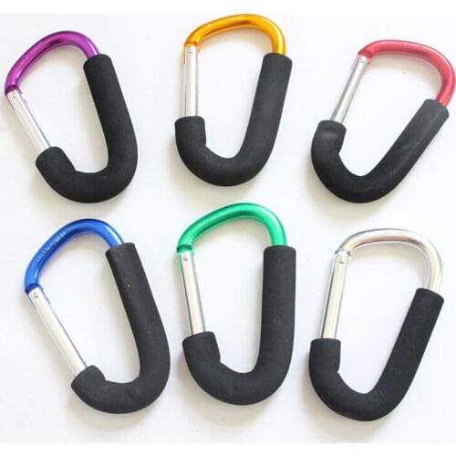 Big D Shape Carabiner Aluminum Alloy Soft Handle Shopping Key Hook Outdoor Camping Hook Keychain Carabiner Clip