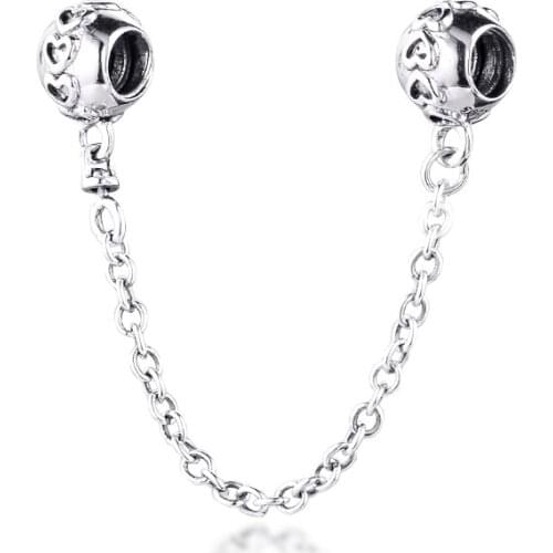 CKK Love Connection Safety Chain Charm 925 Sterling Silver Beads for Jewelry Making Fit Charms Bracelet DIY kralen 02SF201