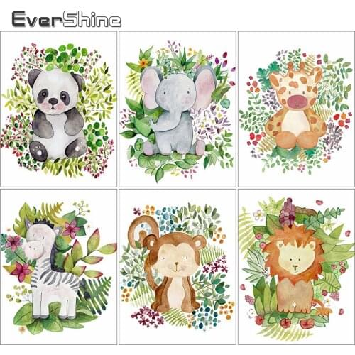 EverShine 5D DIY Diamond Embroidery Panda Cartoon Rhinestones Diamond Painting Animal Full Square Mosaic Cross Stitch Wall Art