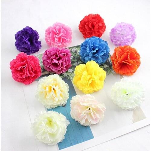 Artificial Carnation Simulation Flower Head Wedding Bridal Flowers Decor DIY Home Party Scrapbooking Fake Flower Decoration