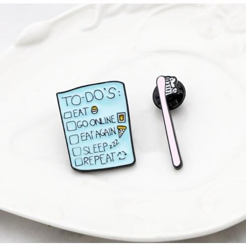 Cytheria creative cute notebook toothbrush pins brooches for women men trendy jewelry accessories gifts