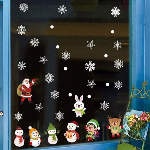 Christmas Window Stickers Christmas Wall Sticker Kids Room Wall Decals Merry Christmas Decorations For Home New Year Stickers