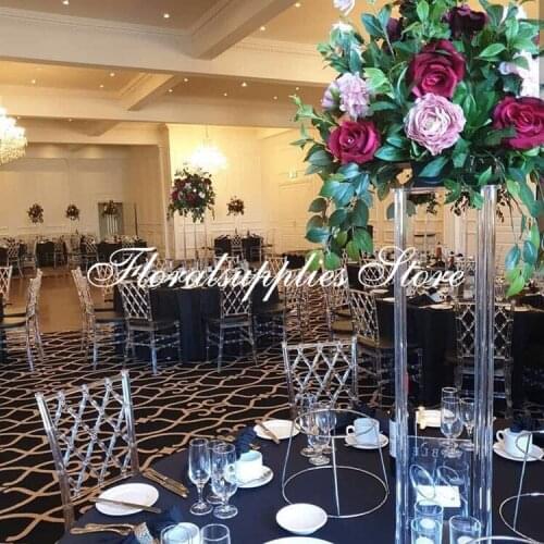 New style acrylic Candle Holders Flower Vase Rack CandleStick Wedding Table Centerpiece Event Road Lead Candle Stands decor