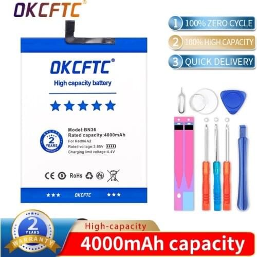 Original Battery BN36 4000mAh for Xiaomi Mi6X Mi 6X MiA2 Mi A2 High Quality Phone Replacement Batteries