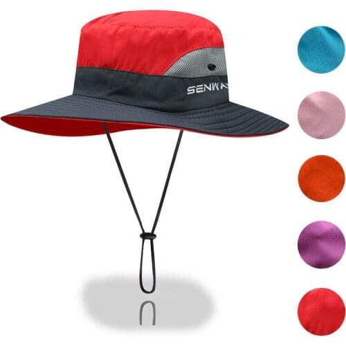 Kids Summer Sun Hat Wide Brim UV Protection Bucket Cap Girls Ponytail Hat Women Outdoor Wide Brim Foldable Safari Fishing Cap