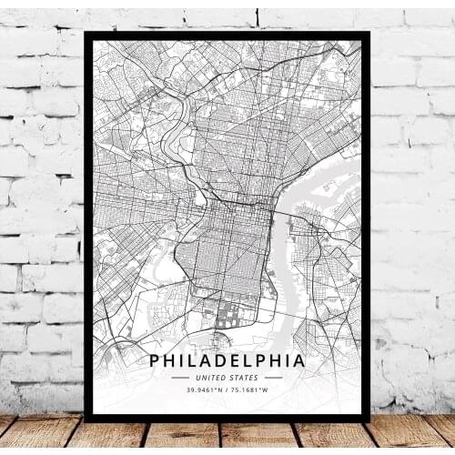 Philadelphia US Map Poster