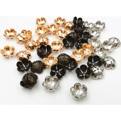 SIXTY TOWFISH 40 Pieces DIY Jewelry Accessories Size 13*5mm Copper Materials Flower Slice Charms