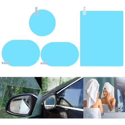 12 Pcs Car Rear View Mirror Rainproof Film Anti-Fog Clear Protective Sticker 1XCF