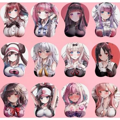 Two-dimensional mouse pad 3D chest anime three-dimensional cute beauty creative game mens computer hand support wrist pad custo