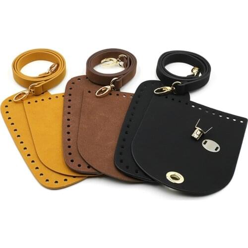 Handmade Backpack Bag DIY Accessories With Bags Strap Bottom Drawstring Bunches Leather Handles For Women Handbag 9*20cm