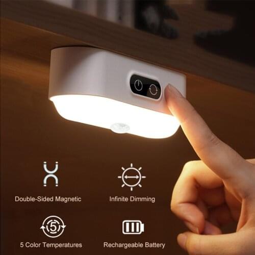 Warmtaste LED Motion Sensor Night Light USB Rechargeable Double-sided Magnet Night Lamp For Home Wardrobe Corridor Wall Lamp