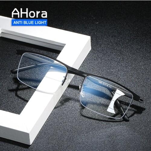 Ahora Intelligent Progressive Reading Glasses Men Women Near&Far Anti Blue Light Automatic Adjustment Eyewear for Presbyopia