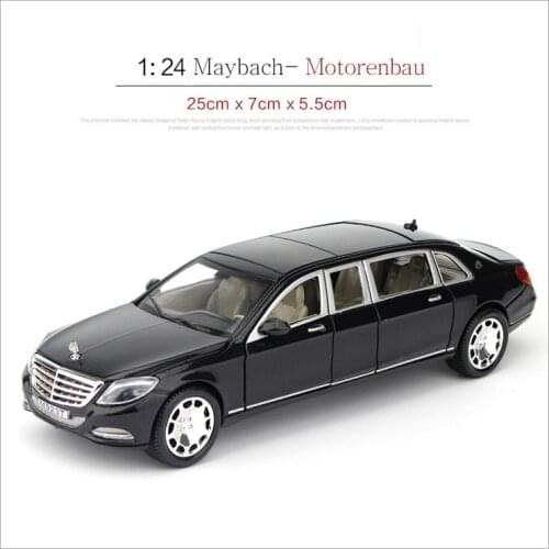 XLG 1:24 Diecast S600 Red Black High Simulator Alloy Metal Model Car With Door Open Sound Music Light Pull-back Vehicle
