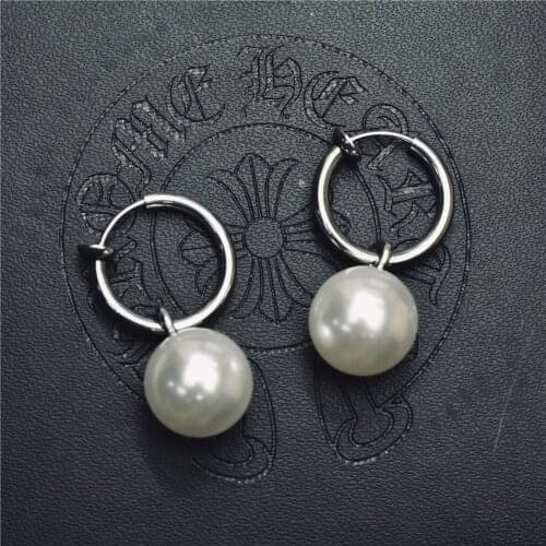 Pearl Earrings No Pierced Ear Clips Couples The Same Trend Hip-Hop Wild Earrings Tide Brand Accessories