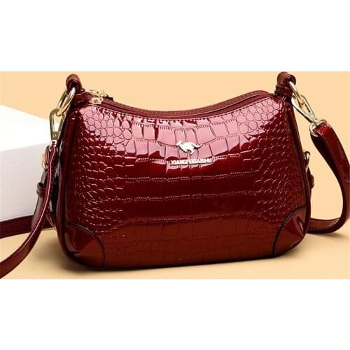 Patent Leather Glossy Shoulder Bag Women Luxury Handbags Designer Kangaroo Brand Crossbody Hand Bags for Women Sac A Main New