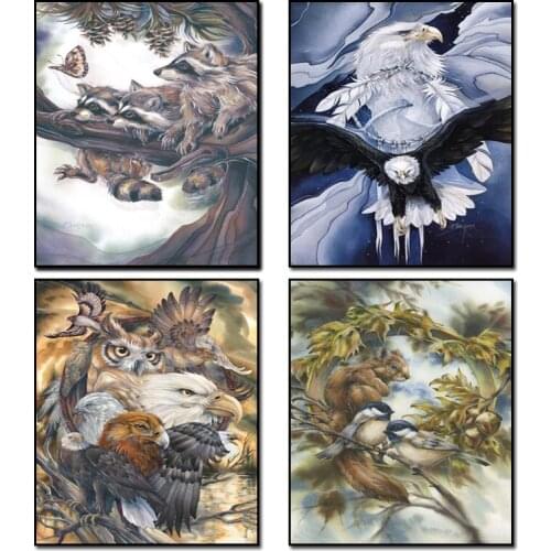 Animal 2016 3D diy diamond painting wall sticker diamond mosaic cross stitch needlework embroidery diamond embroidery