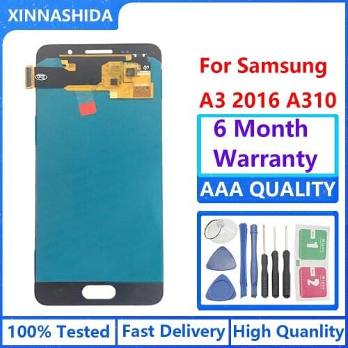 SUPER AMOLED 4.7'' LCD For SAMSUNG Galaxy A3 2016 A310 A310F A3100 A310M A310Y LCD Display Touch Screen Digitizer Assembly