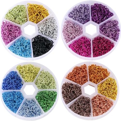 1Set 6mm Colorful Aluminum Jump Ring Split Ring Connectors For DIY Jewelry Findings Necklace Crafts Making Accessories