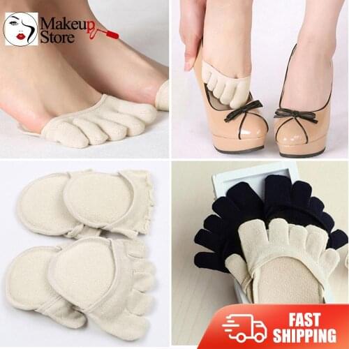 1 Pairs Cotton Half Insoles Pads Anti Slip Shock Absorption Cushion Metatarsal Sore Forefoot Support Suit for High Heel Sneakers