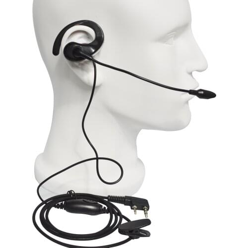 2 Pin Ear Hook Ear Bar Earpiece Motorcycle Headphone PTT MIC for Kenwood TYT Baofeng Two Way Walkie Talkie Radio PTT Earpie