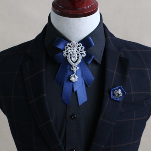 2020 Handmade Men Women Butterfly Knot Christmas Wedding Gift Bow Tie Cravat Elastic Band Bling Crystal Rhinestone Ribbon Bowtie