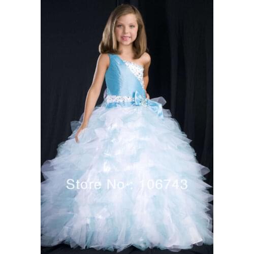 2021 ball gown Sale free Shipping Bow Discount Fully Beaded Wedding Cherubic Children Pageant Dreses Bridal Flower Girl Dresses