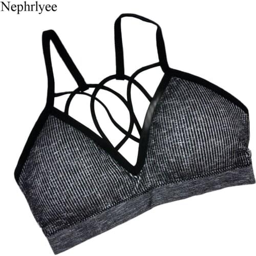 2021 New Sexy Bras For Women Seamless Bra Soft Breathable Underwear Wireless With Pads Cross Strap Sports Bra Push Up Bra CA285