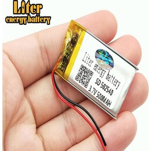 3.7V 500mAh 502540 Lithium Polymer LiPo Rechargeable Battery ion cells For Mp3 Mp4 Mp5 GPS DIY PAD DVD E-book bluetooth headset