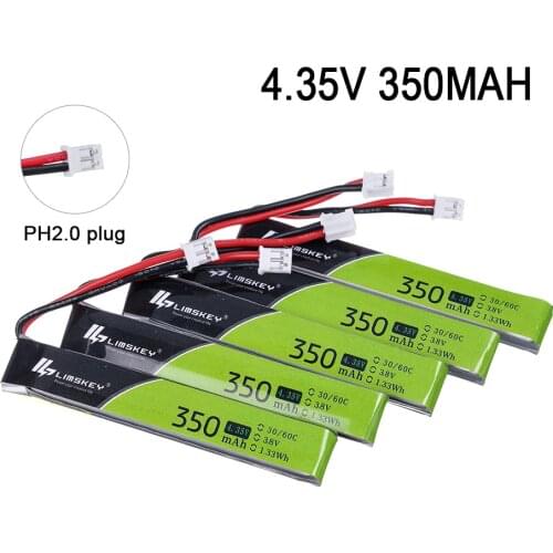 5PCS Limskey 1S 350mAh 3.8V 30C/60C 4.35V HV Lipo battery PH2.0 Plug for 65S UK65 Blade Inductrix UR65 Tiny Whoop Drone