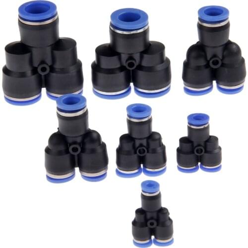 5Pcs/Lot Pneumatic Parts 3 Way Air Pneumatic Connector Y Union 4/6/8/10/12mm Tube Pipe Quick Joint Fittings Push in Connectors