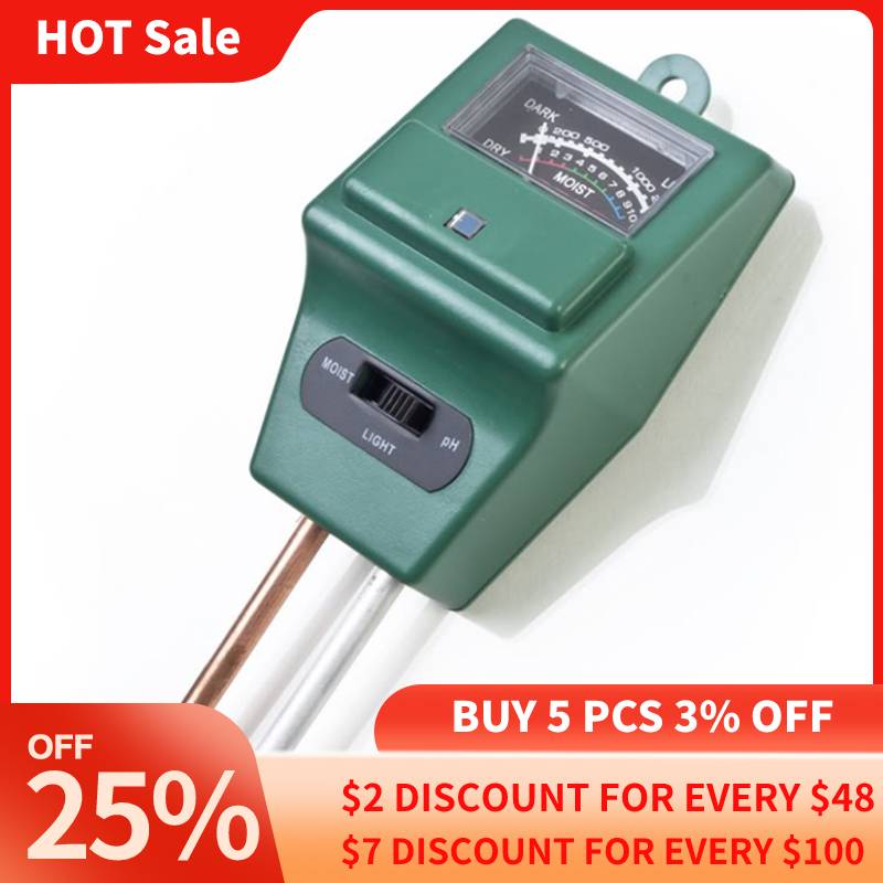 Digital Tester 3 in1 Garden Soil Tester Temperature Moisture Acidity Humidity Sunlight Meter Soil PH Water Moisture Measurement
