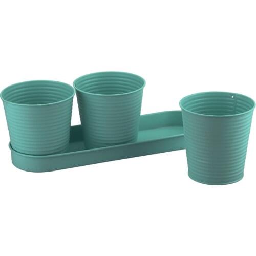 Flower Pot Iron Vase Succulent Pots 3pcs For Home Decoration Decor Kegs Bonsai Bucket