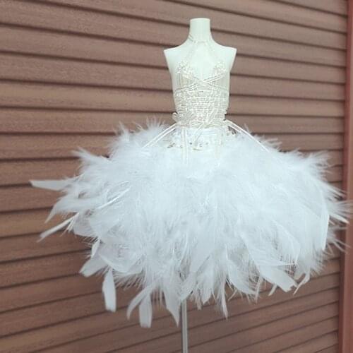 G10-200 bjd baby clothes sd 1/4 echo town 1/3 1/4 special body fr handmade custom popovy sisters pure white feather skirt 1 pcs