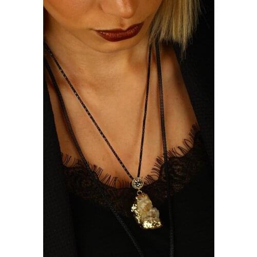 Dr Stone Natural Stone WOMEN QUARTZ PENDANT gold plated Y122HSR27 196935102