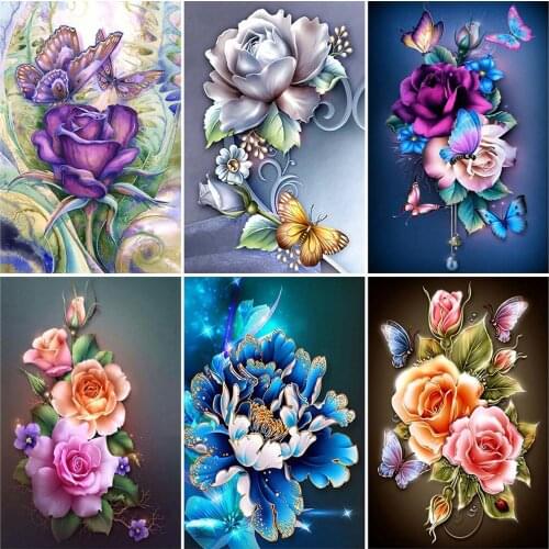 EverShine Diamond Painting Full Square Rose 5D DIY Diamond Embroidery Flower Mosaic Picture Of Rhinestones Handmade Hobby